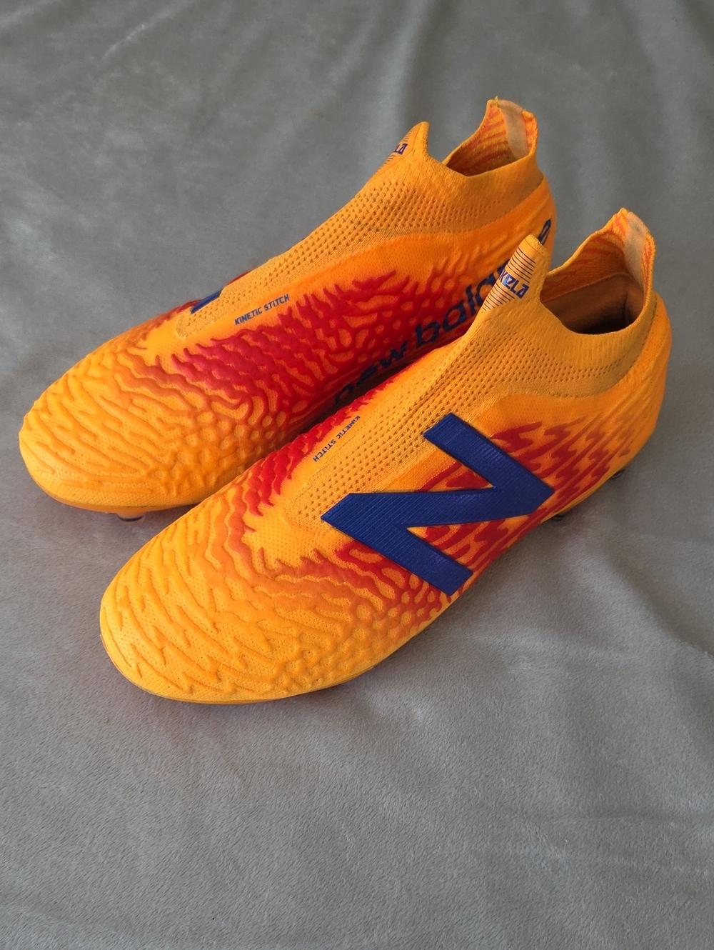 New Balance Tekela V3 + Pro FG Soccer Cleats, Size 8.5, Orange, Red & Blue